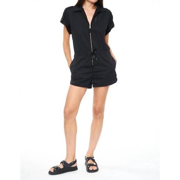 PISTOLA Pants - NEW PISTOLA meg short sleeve zip romper in fade to black